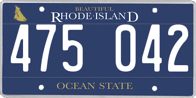 RI license plate 475042