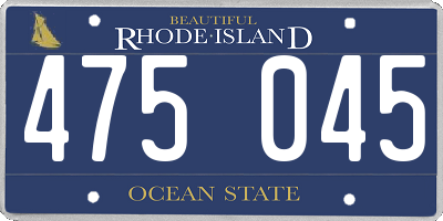 RI license plate 475045