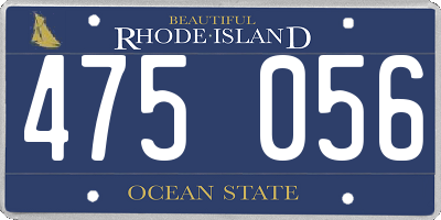 RI license plate 475056