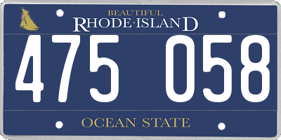 RI license plate 475058