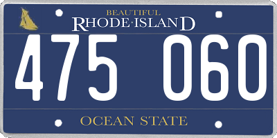 RI license plate 475060