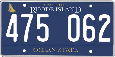 RI license plate 475062