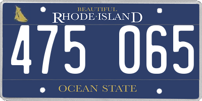 RI license plate 475065