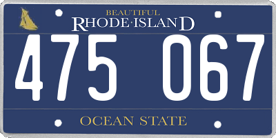 RI license plate 475067
