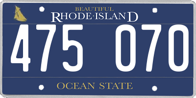 RI license plate 475070