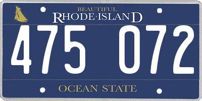RI license plate 475072