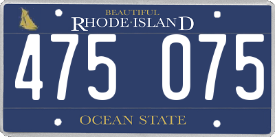 RI license plate 475075