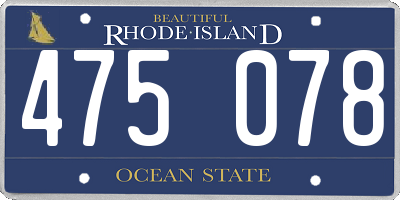 RI license plate 475078