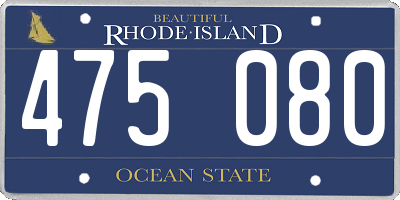 RI license plate 475080