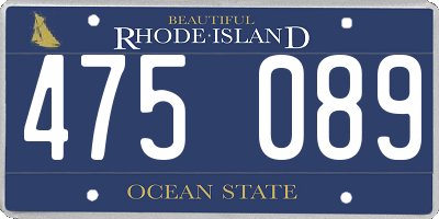 RI license plate 475089