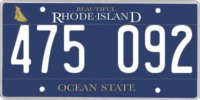 RI license plate 475092