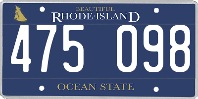 RI license plate 475098