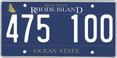 RI license plate 475100