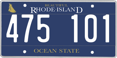 RI license plate 475101