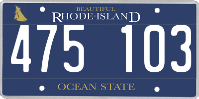 RI license plate 475103