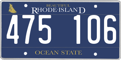 RI license plate 475106