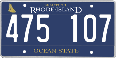 RI license plate 475107