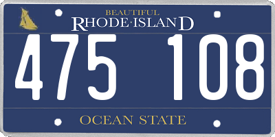 RI license plate 475108
