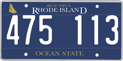 RI license plate 475113