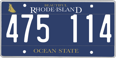 RI license plate 475114