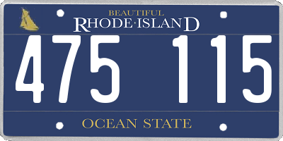 RI license plate 475115