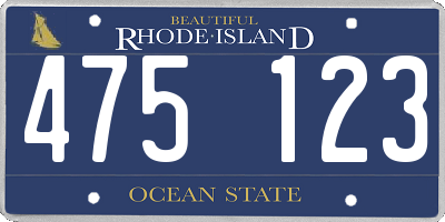 RI license plate 475123