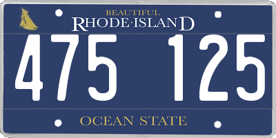 RI license plate 475125