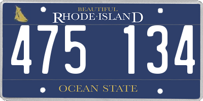RI license plate 475134