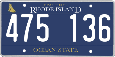 RI license plate 475136