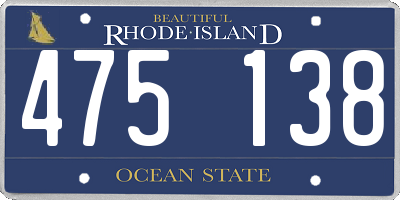 RI license plate 475138