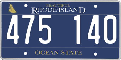 RI license plate 475140