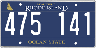 RI license plate 475141