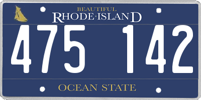 RI license plate 475142