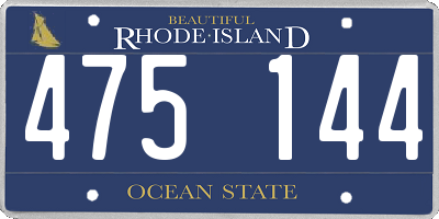 RI license plate 475144