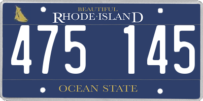 RI license plate 475145