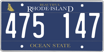 RI license plate 475147