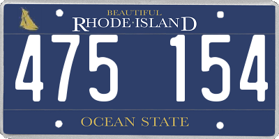 RI license plate 475154