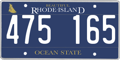 RI license plate 475165