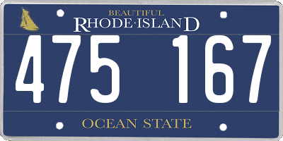 RI license plate 475167