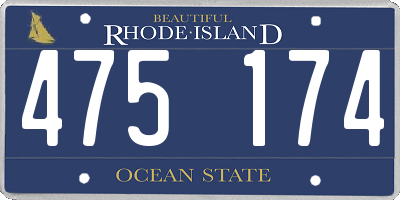 RI license plate 475174