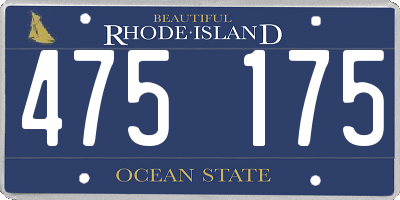 RI license plate 475175