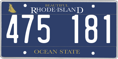 RI license plate 475181