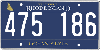 RI license plate 475186