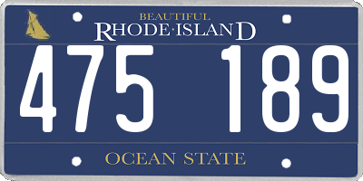 RI license plate 475189