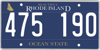 RI license plate 475190