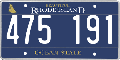 RI license plate 475191