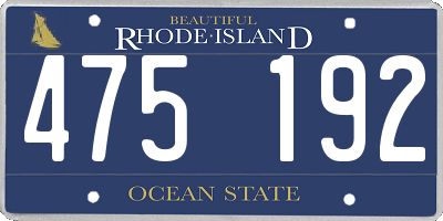 RI license plate 475192