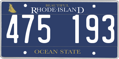 RI license plate 475193