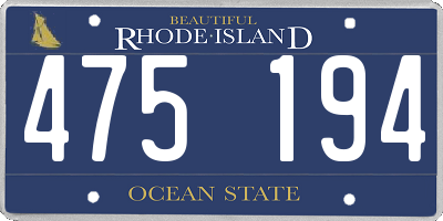 RI license plate 475194