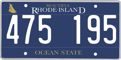 RI license plate 475195